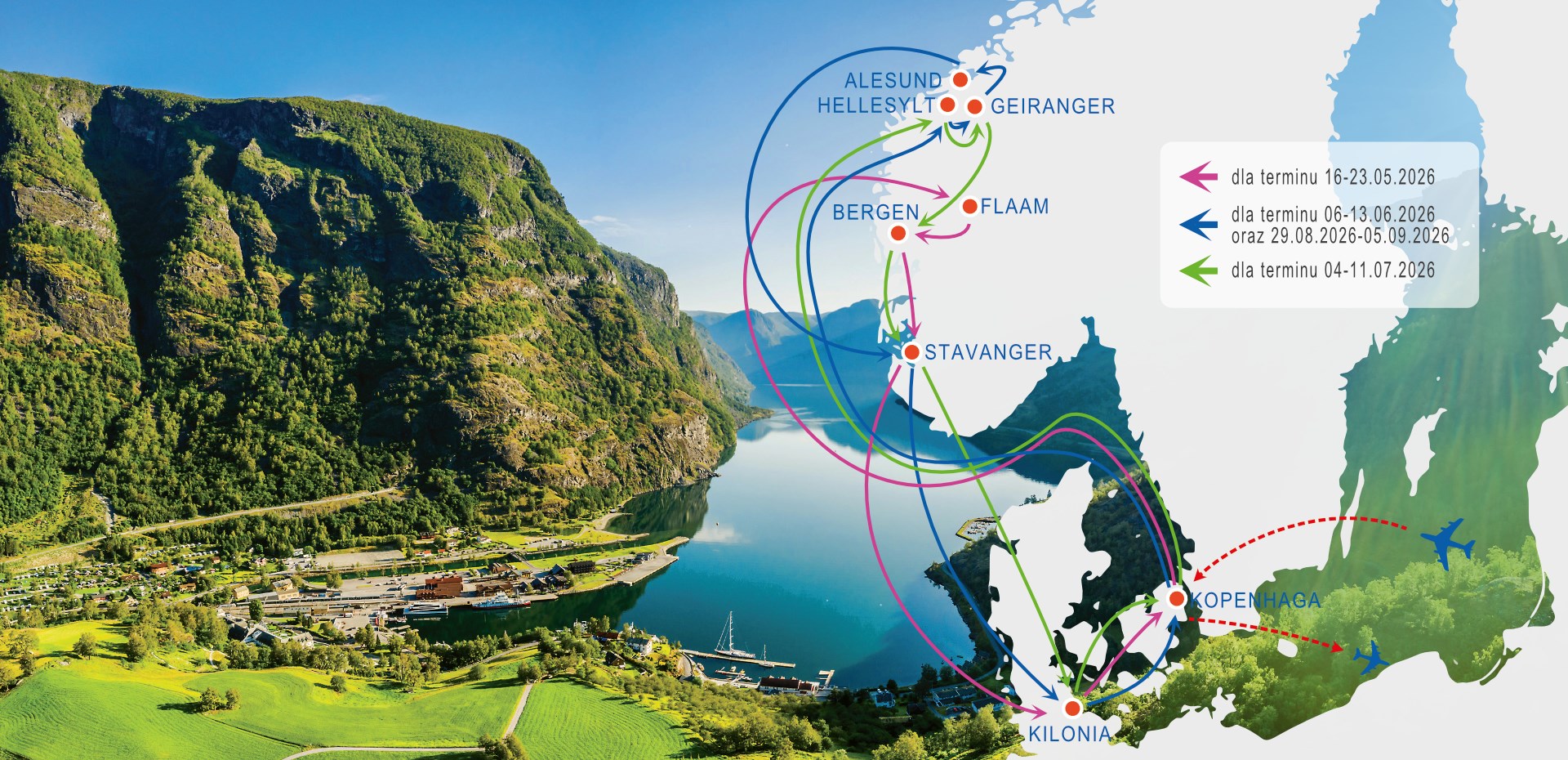 Rejs Spektakularne Fiordy Norweskie z LOTEM ✈ I POLSKIM PILOTEM