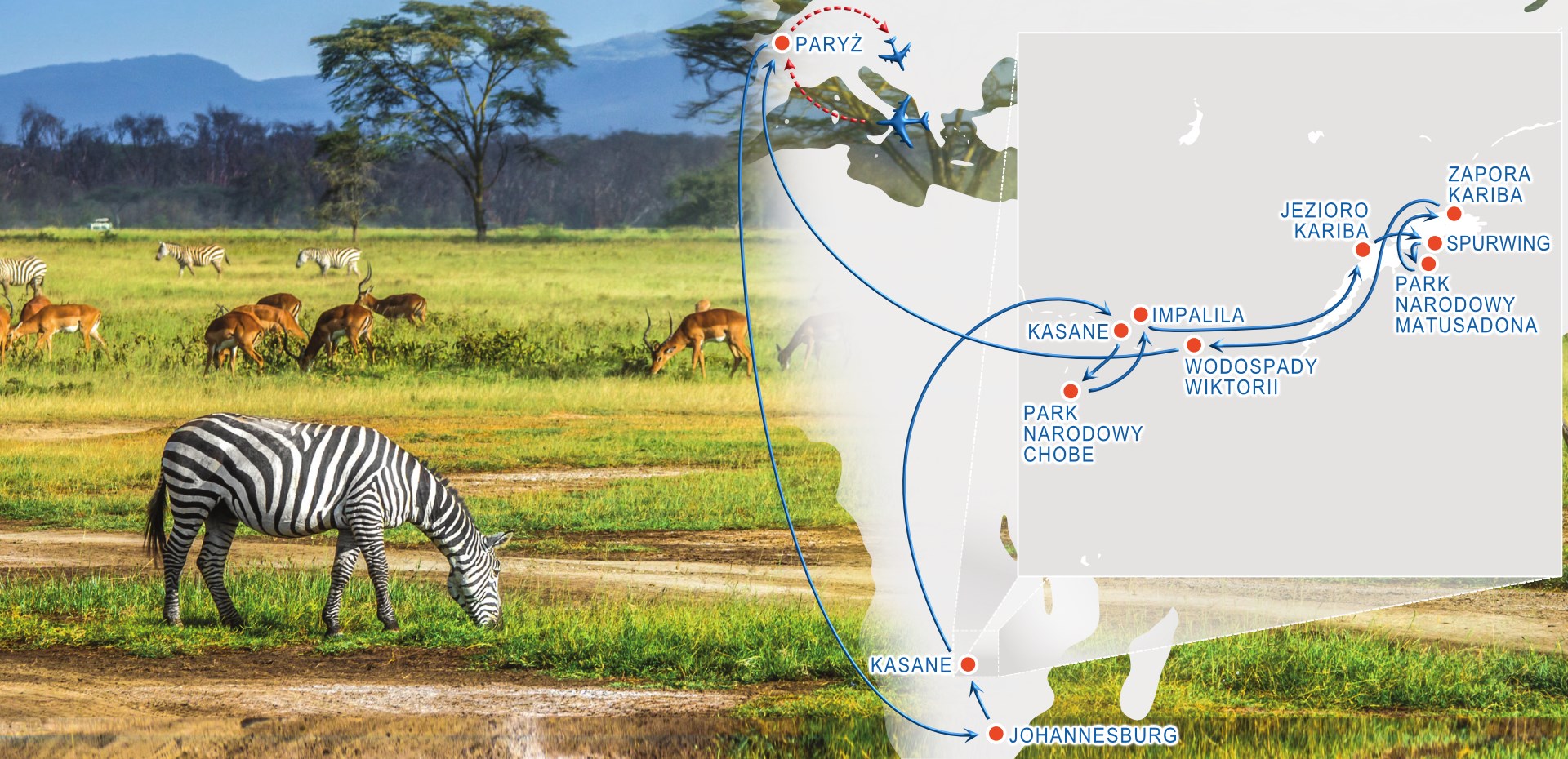 Rejs Południowe słońce Afryki z safari i przelotem helikopterem 