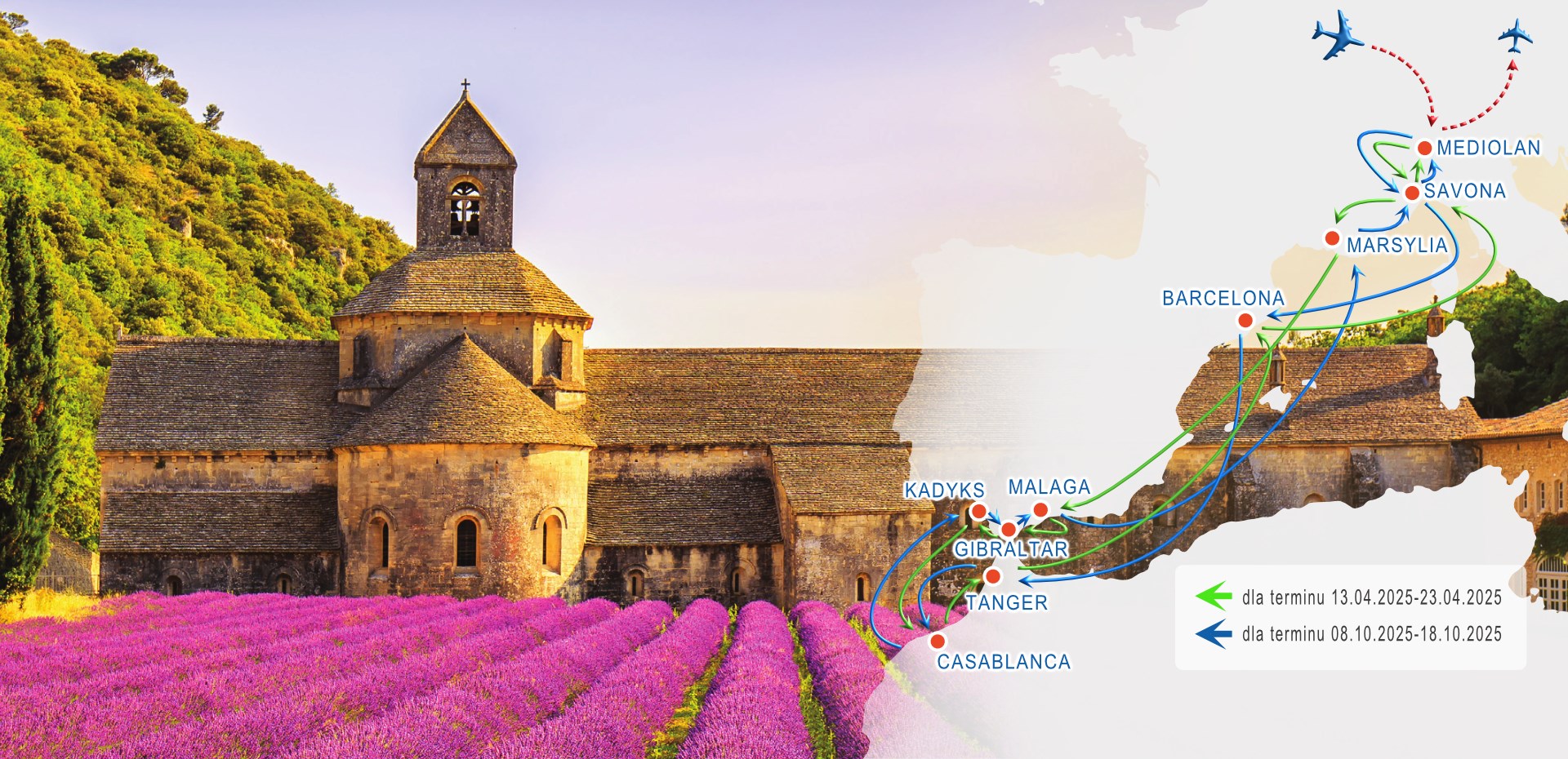 Rejs Prowansja, Andaluzja, Maroko & Gibraltar z LOTEM ✈ I POLSKIM PILOTEM